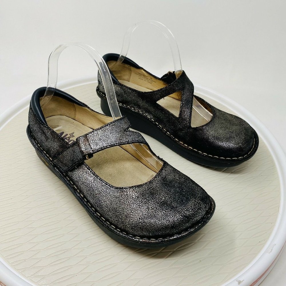 Alegria Women Shoes Dayna EU 39 9 Gold Multi Clog Mary Janes Comfort Flats